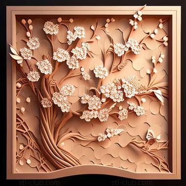 3D model cherry blossoms (STL)